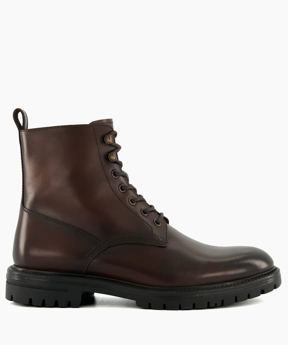 Concepts Brown Casual Leather Lace Up Boots Dune London